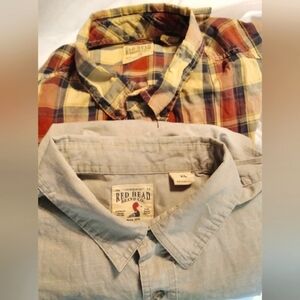 2 RedHead Button Front Short Sleeve Shirts